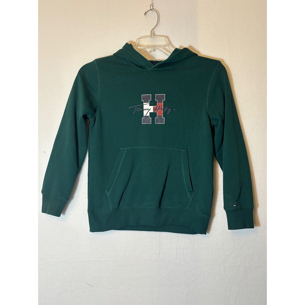 Kids Classic Vintage‎ Tommy Hilfiger Green logo Hoodie size Medium 10/12
